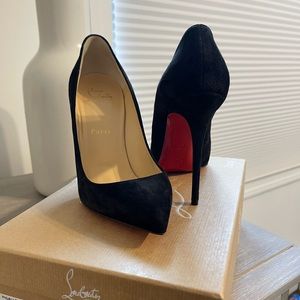 Christian Louboutin Pigalle Follies 100 Suede Pumps- Black